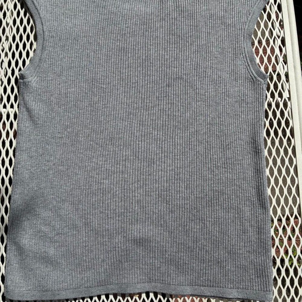 Grey Calvin Klein ribbed cap sleeve tank top